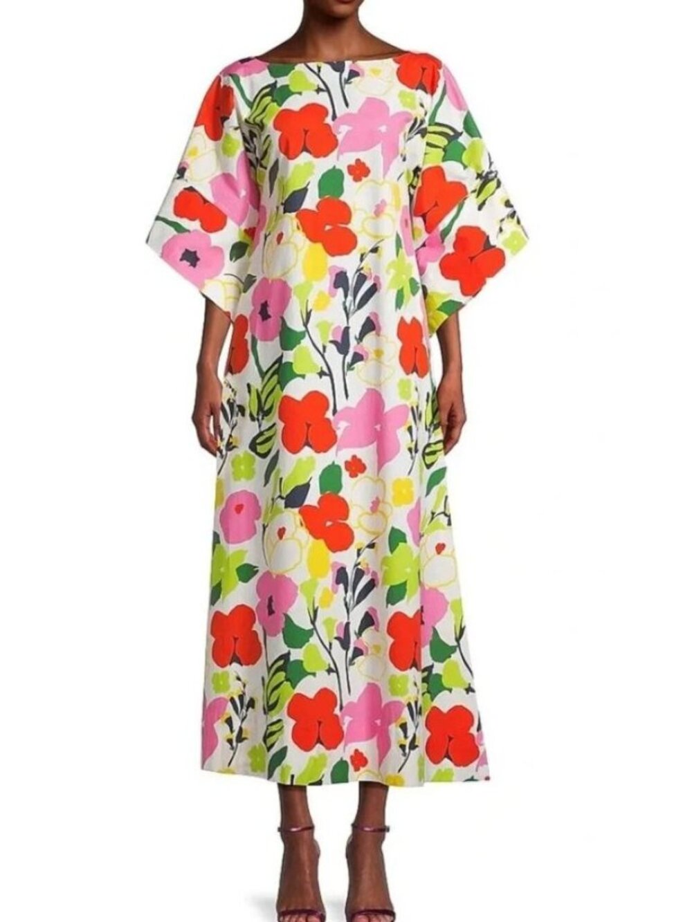 FRANCES VALENTINE Spinnaker Cotton Floral Maxi Dress Size Medium
